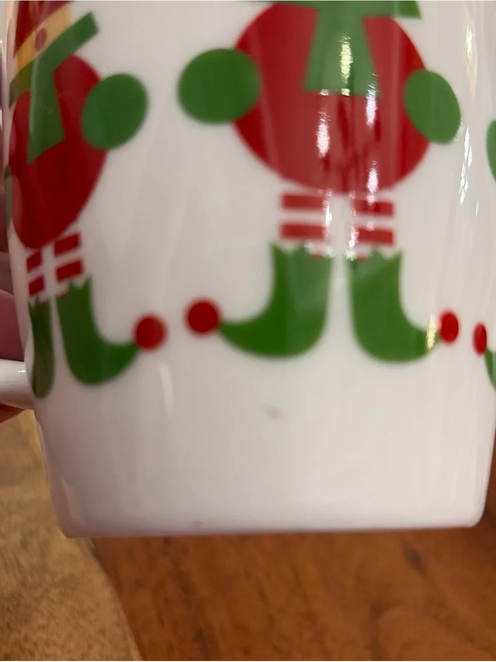 Set of 3 Vintage 1990s Crate & Barrel Mugs Jingle Elf Mugs Cups Christmas Retro
